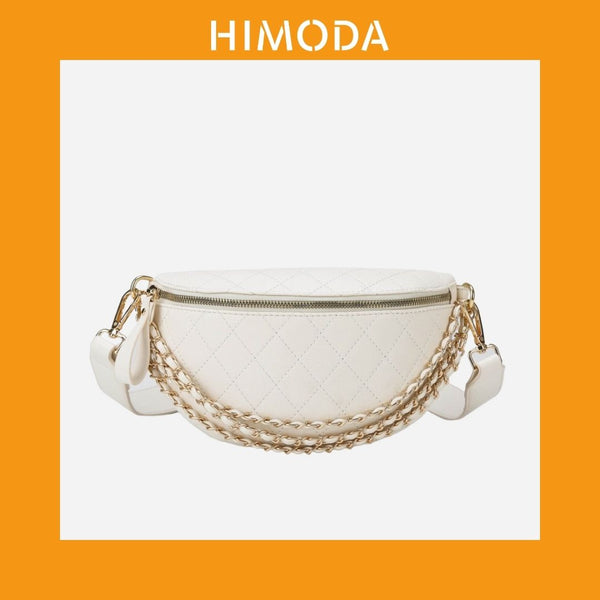 HIMODAvegan leather sling bag, fanny pack in white