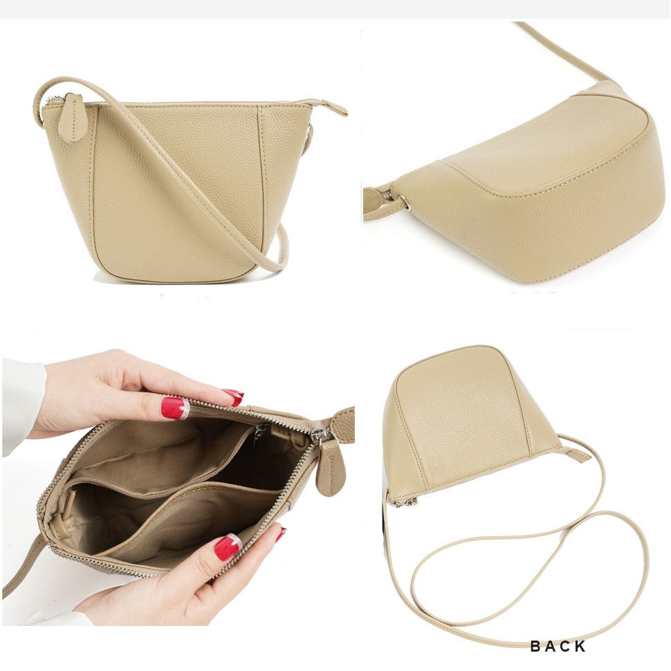 HIMODA leather crossbody bag - women's- beige details
