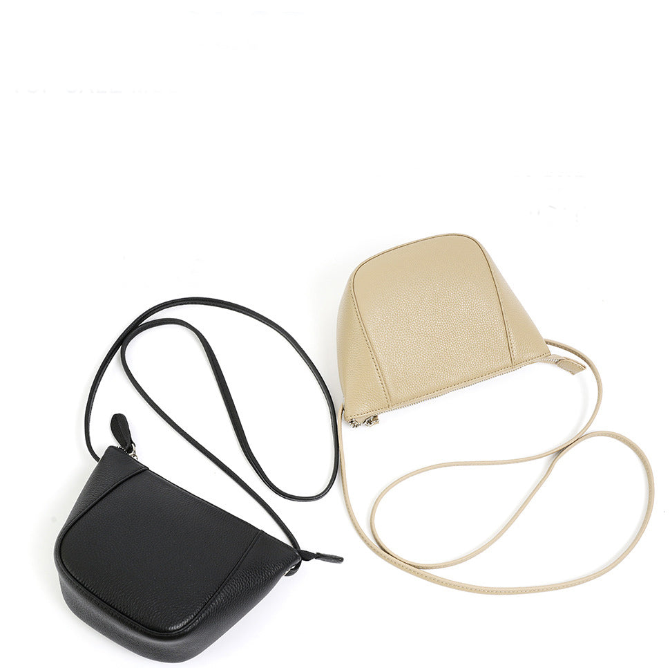 HIMODA leather crossbody bag - black - beige - women's