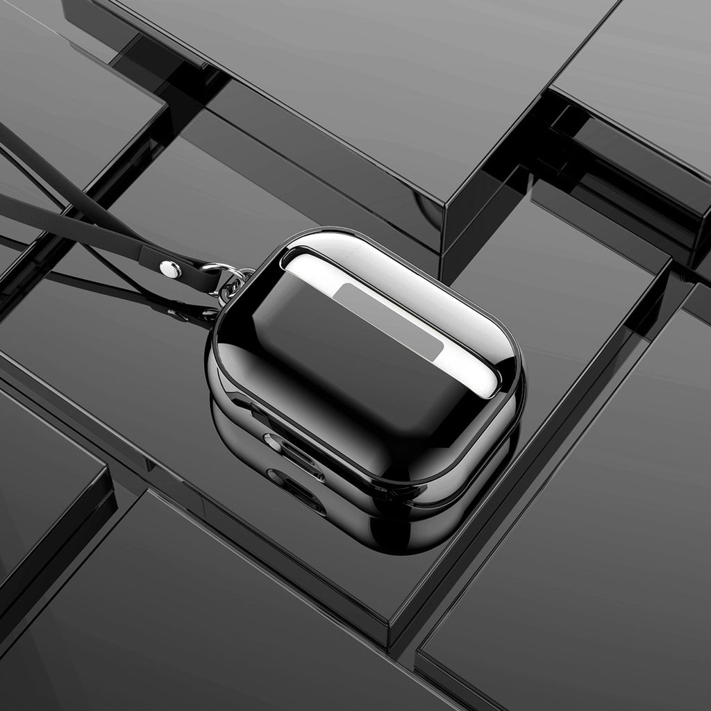 HIMODA BLACK airpods pro case cover - metallic with wristlet strap