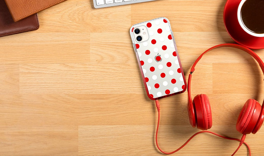 fancy red polka dots iphone 11 pro case - HIMODA best selling 2020