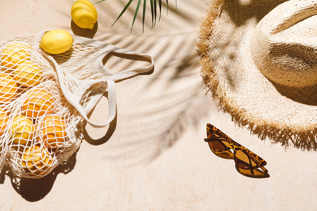 HIMODA reusable cotton mesh produce bag, market shopping bag