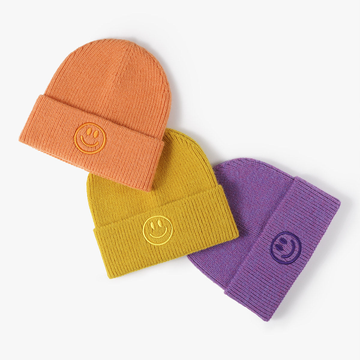 himoda cuffed beanie with smiley- women's