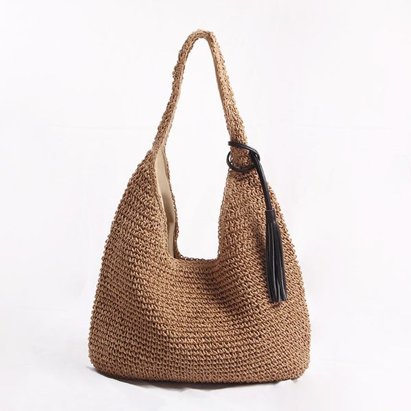 HIMODA straw hobo shoulder bag - beach bag summer 2021