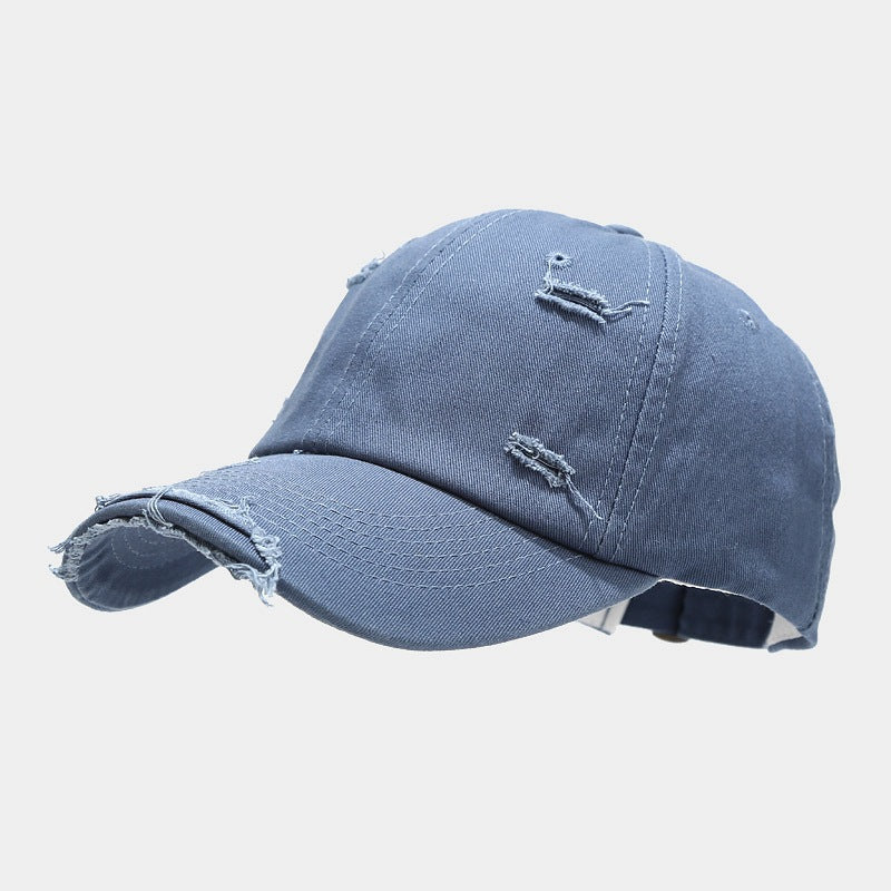 Distressed Strapback Cap - Blue