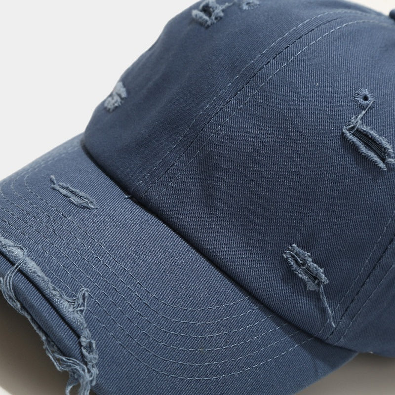 Distressed Strapback Cap - Blue