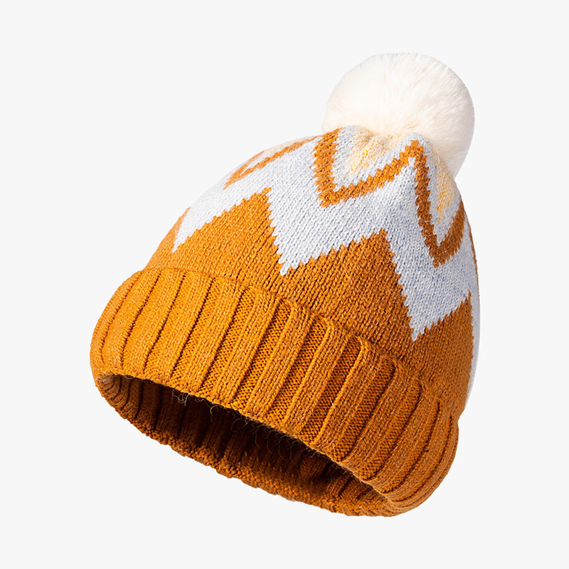 Fair Isle Beanie with Fur Pom