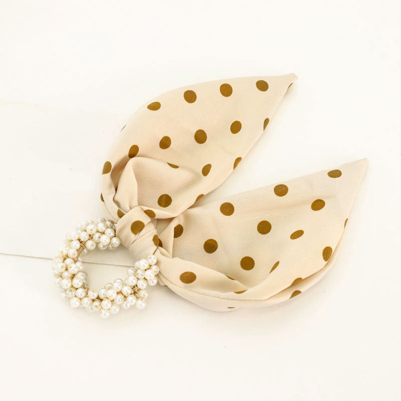 Pearl Scrunchie Tie with Oversized Bunny Bow