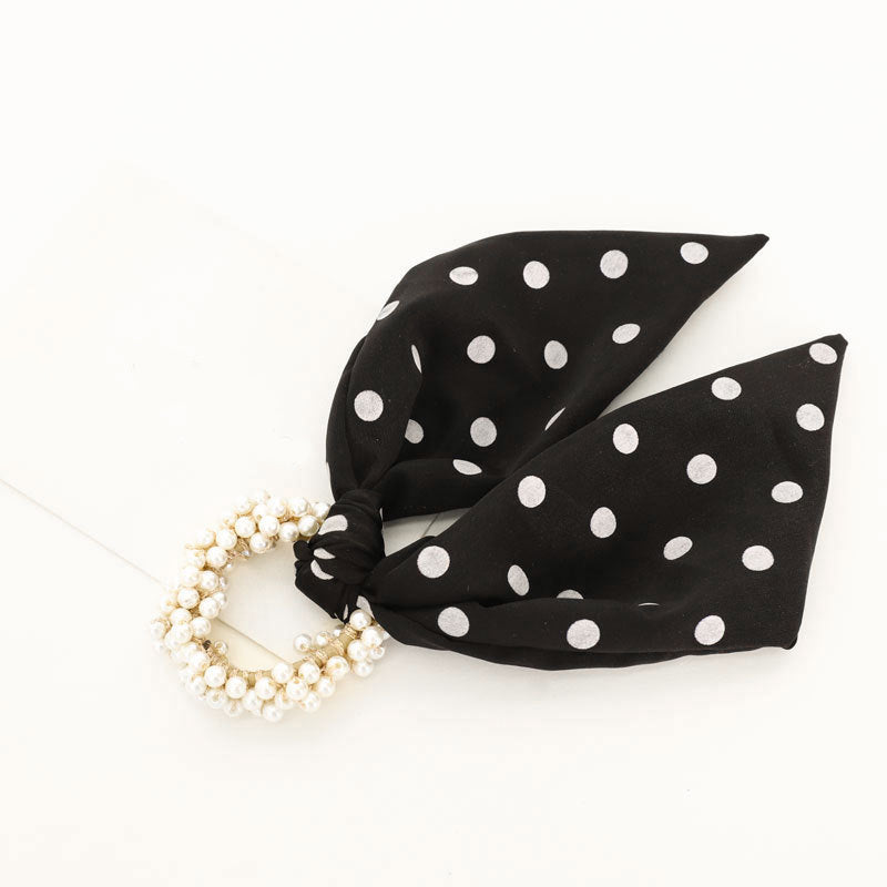 Pearl Scrunchie Tie with Oversized Bunny Bow