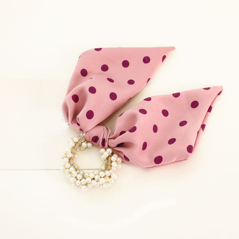 Pearl Scrunchie Tie with Oversized Bunny Bow
