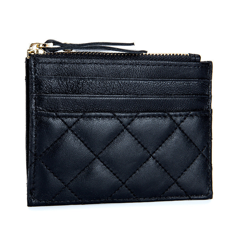 Slim Quilted Leather Card Wallet