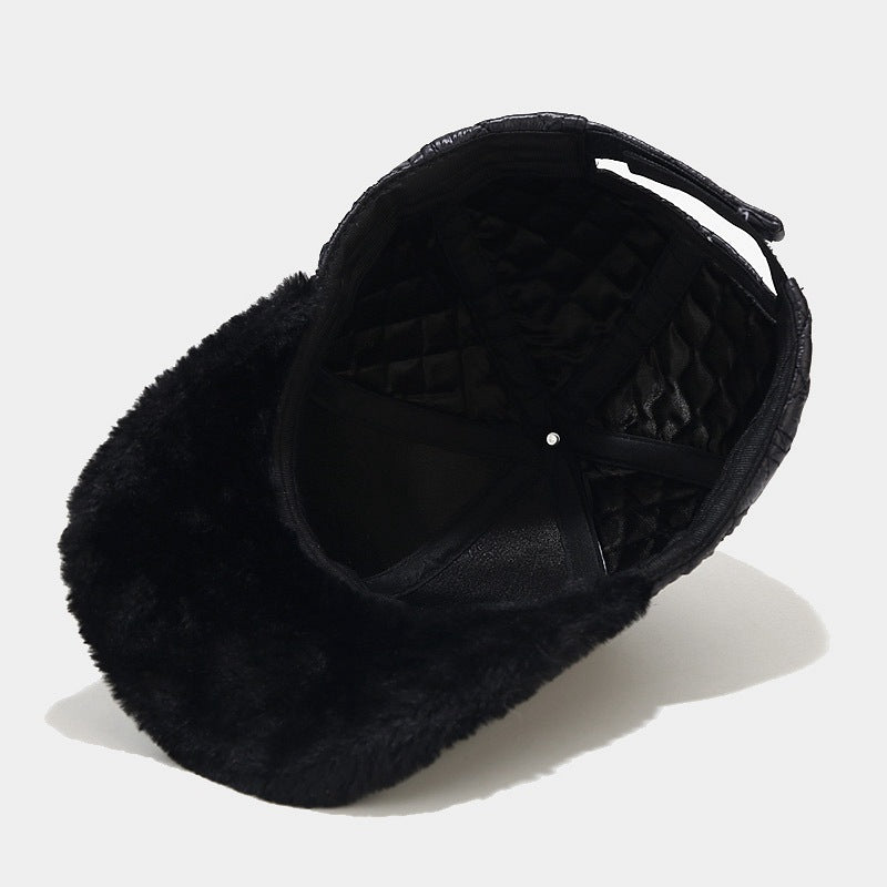 Quilted Cap with Faux Fur Trim