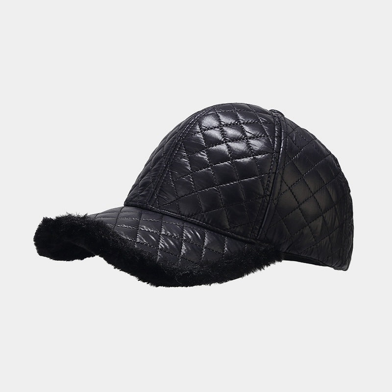 Quilted Cap with Faux Fur Trim