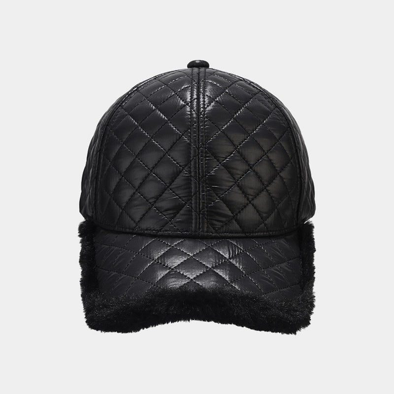Quilted Cap with Faux Fur Trim