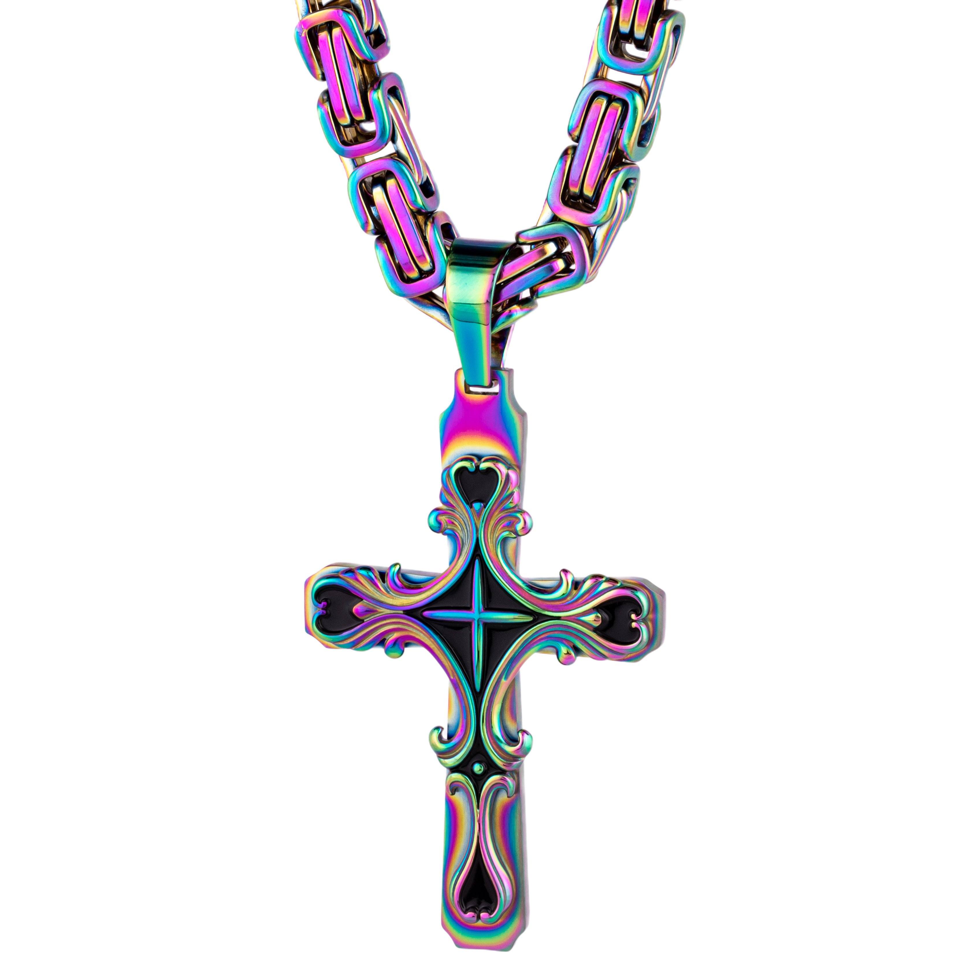 Spectrum Tribal Cross Necklace