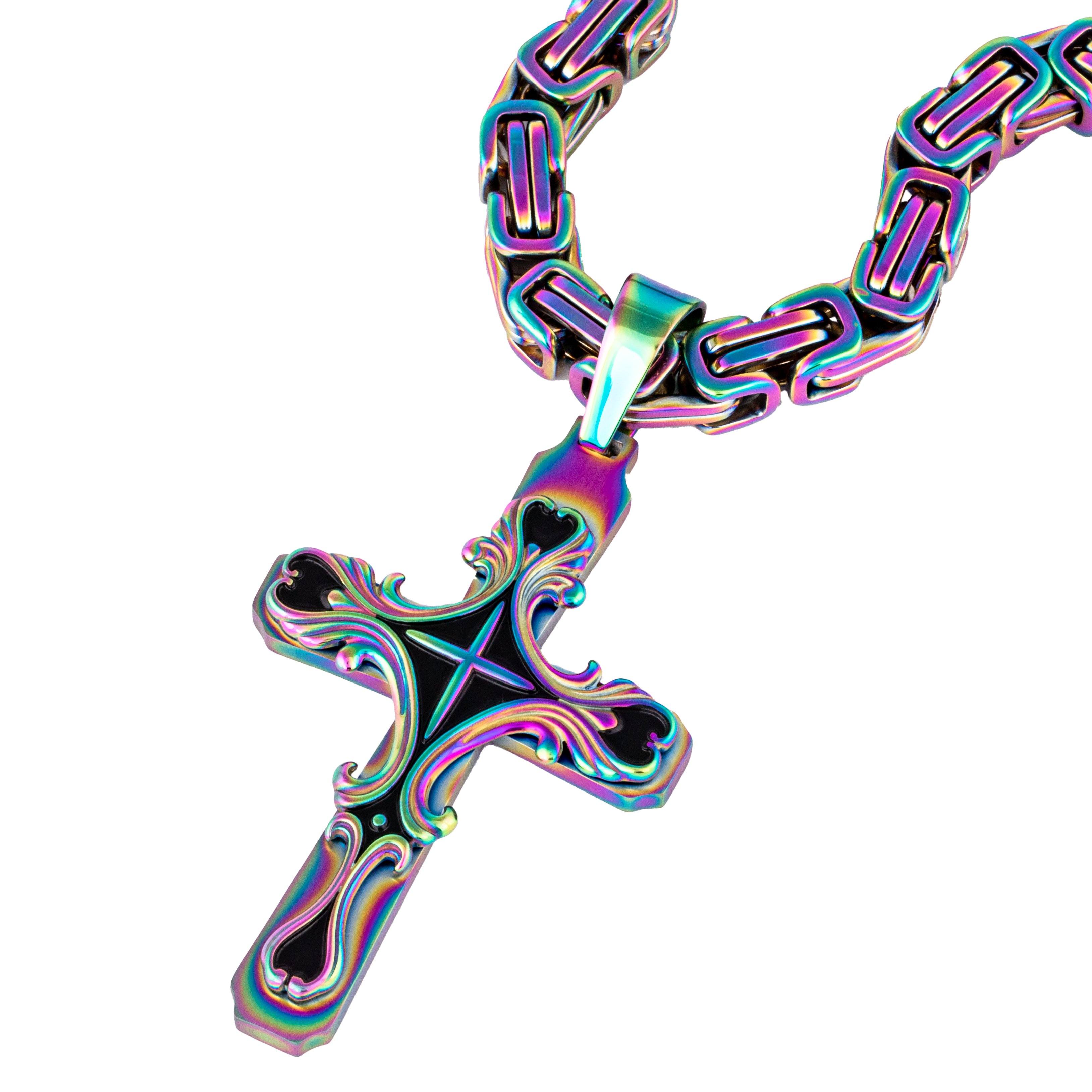 Spectrum Tribal Cross Necklace