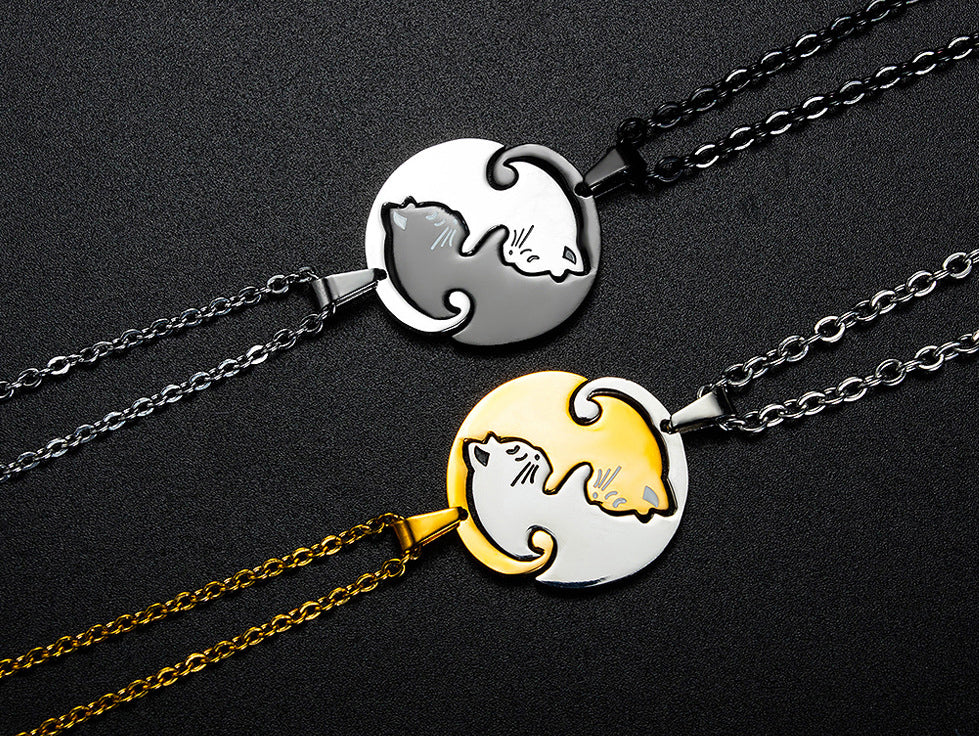 cat couple necklace