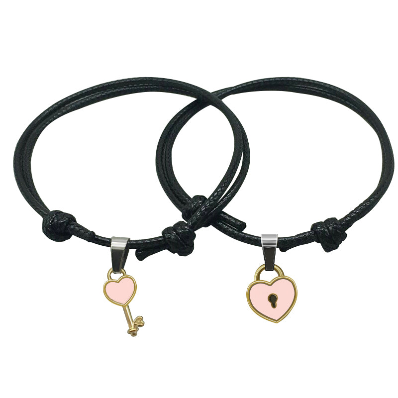 Key & Heart Lock Couple Bracelets