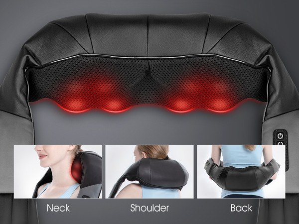 Neck Massager for Neck Pain Relief, 4D Deep Kneading Massagers with 6  Massage Nodes, Cordless Shiatsu Neck and Shoulder Massage Pillow with Heat  for
