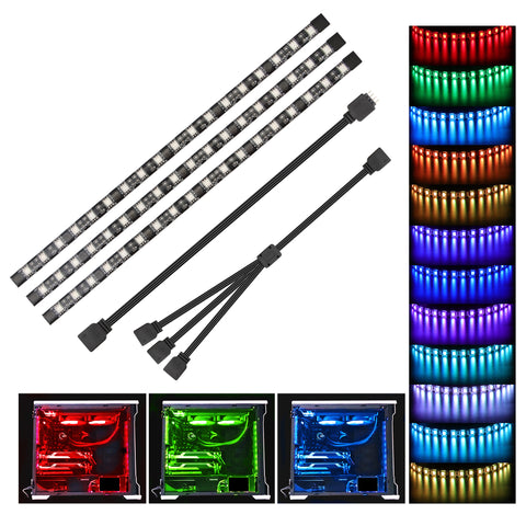 3 pcs 4pin led pc strip