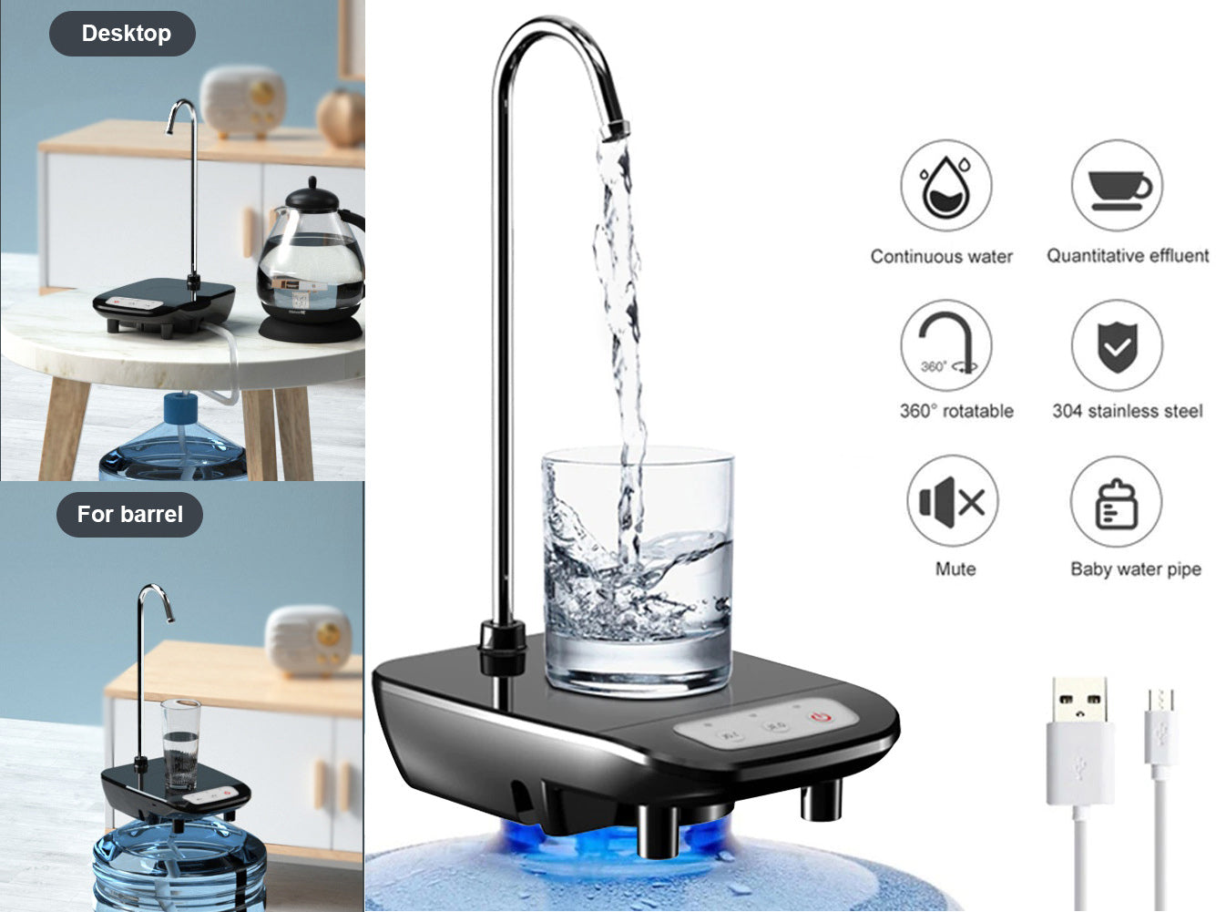 Electronic water pump with stand