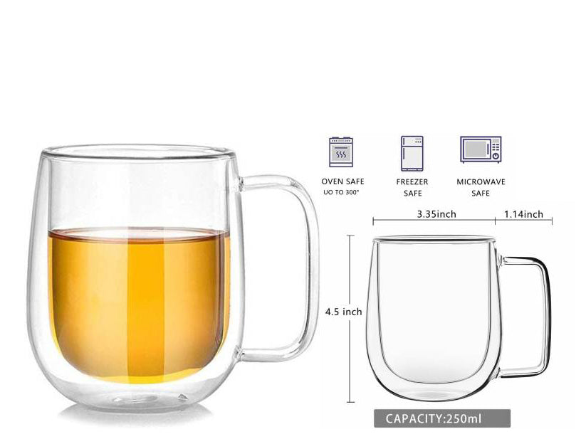 Double Wall Glass Mug 250 ml