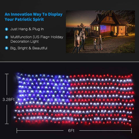 American FLAG LED STRING Outdoor Lamp