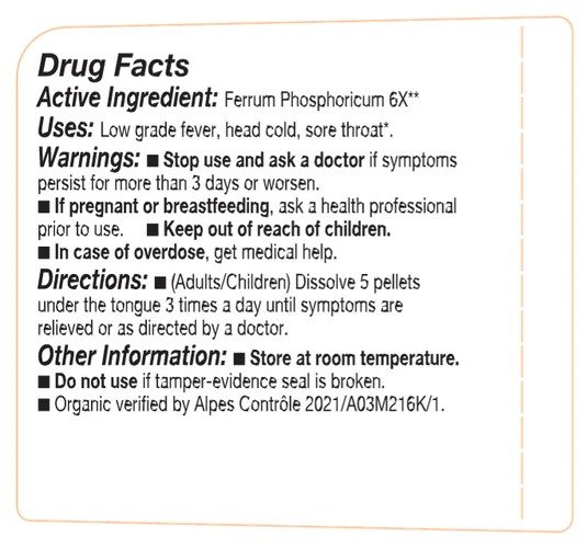Ollois Homeopathics Cell Salt #4 - Ferrum Phosphoricum 6x - Organic & Vegan 80 Pellet