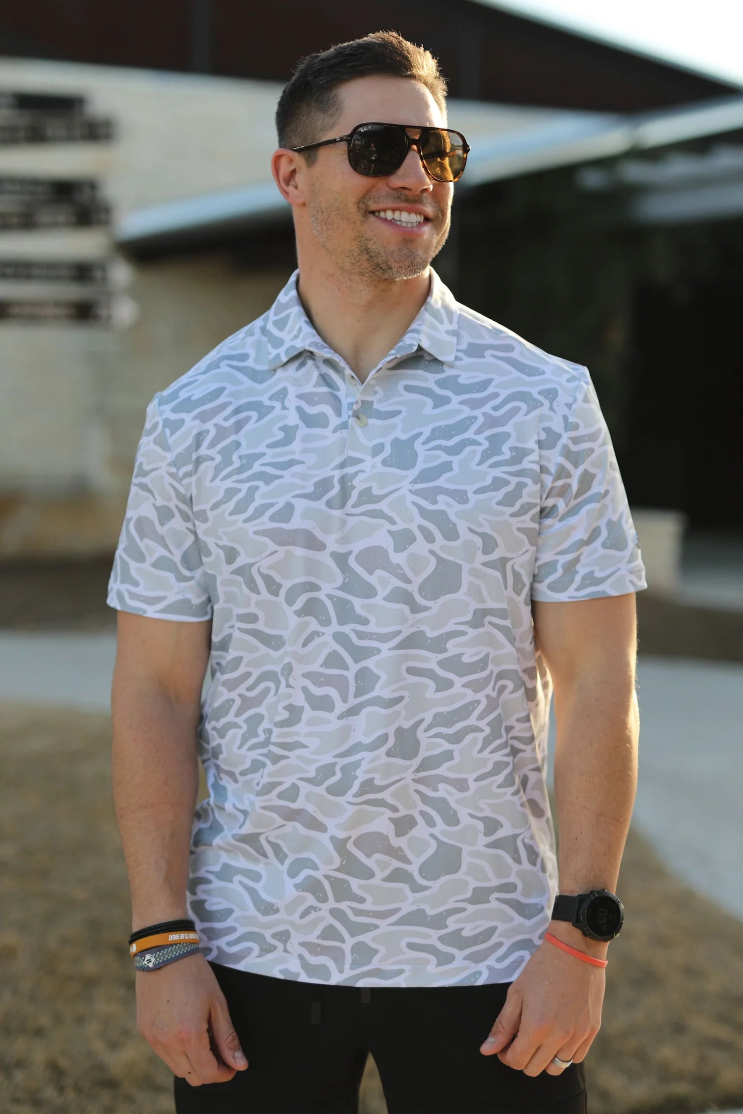 Burlebo Performance Polo- White Camo