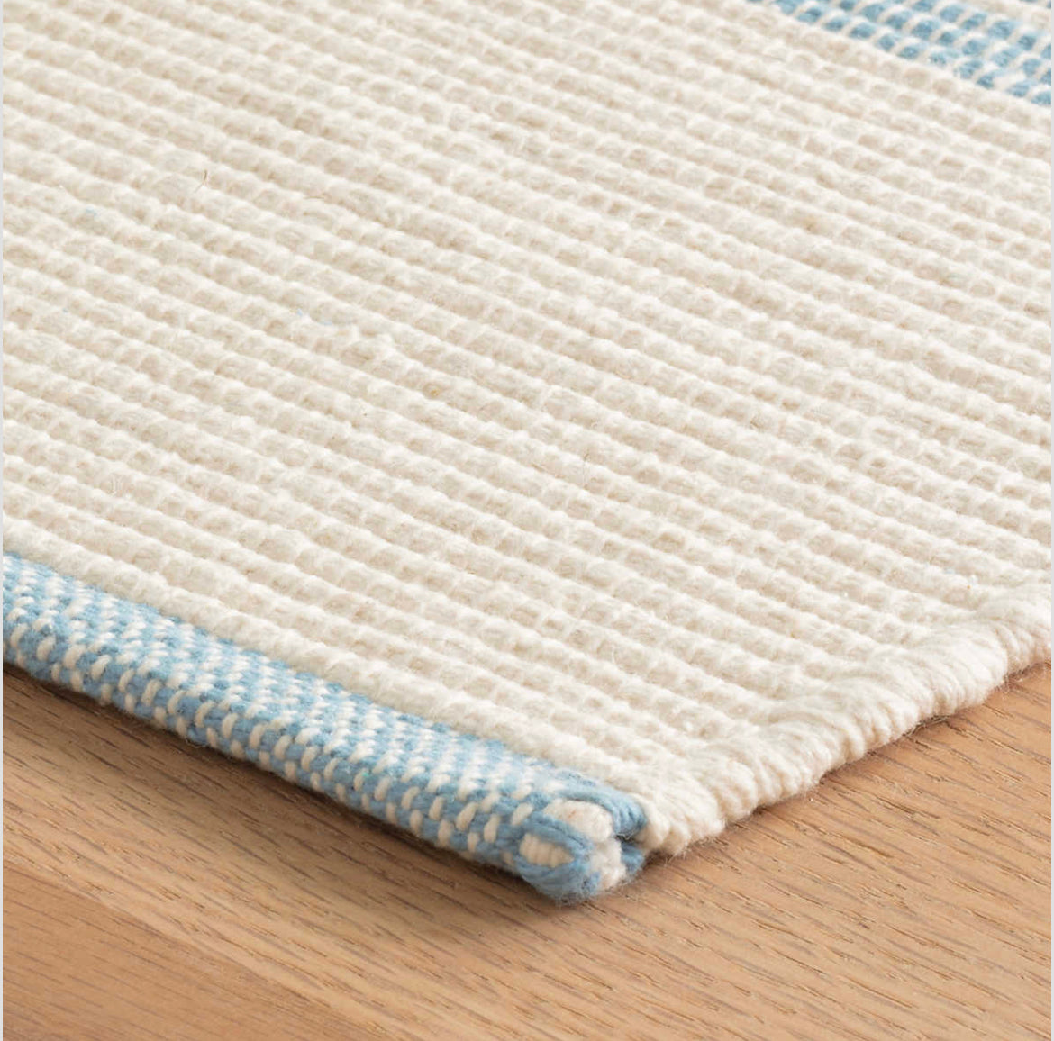 La Mirada Asiatic Blue Woven Cotton Rug