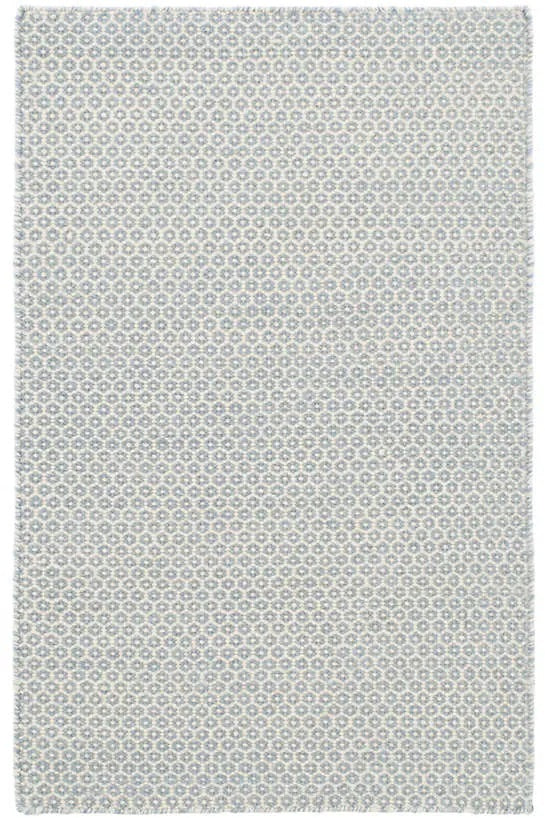 Honeycomb French Blue/Ivory Woven Wool Rug