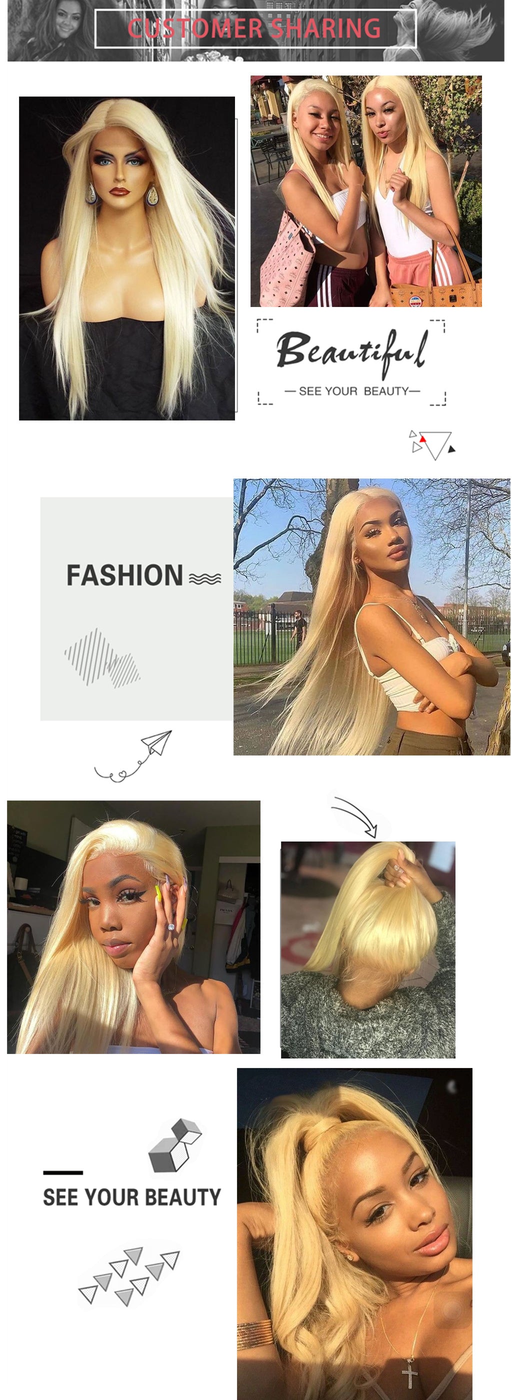 613 Blonde Human Hair Lace Frontal Wig