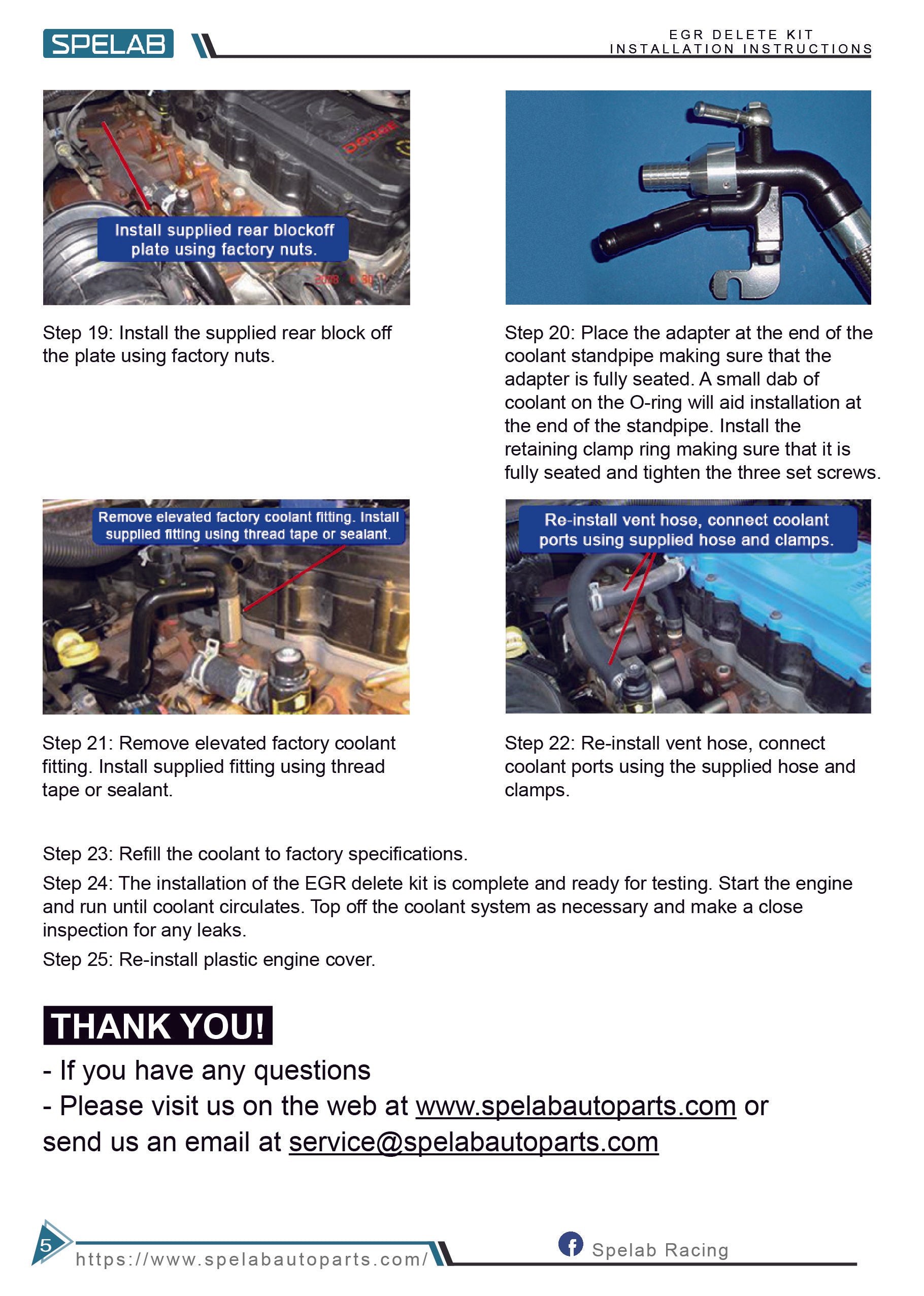 2013-2018 Dodge Ram 6.7L Cummins Diesel EGR Delete Kit Installation instructions