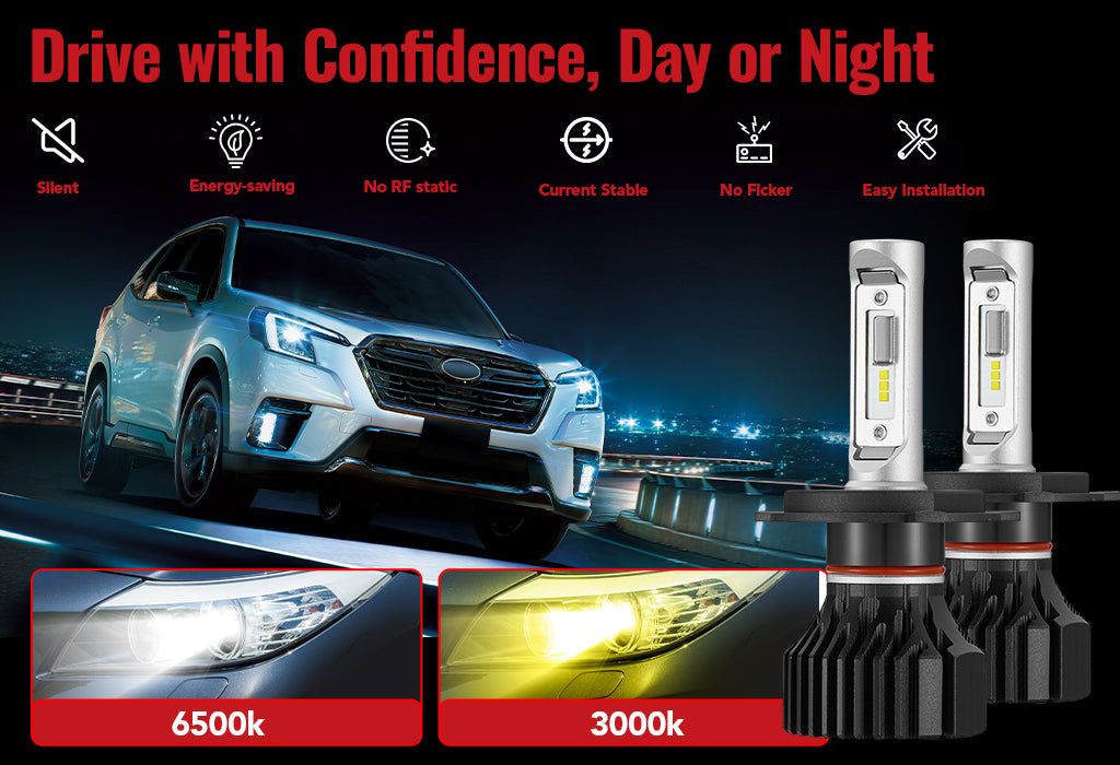 H4/9003/HB2 LED Headlight Bulbs