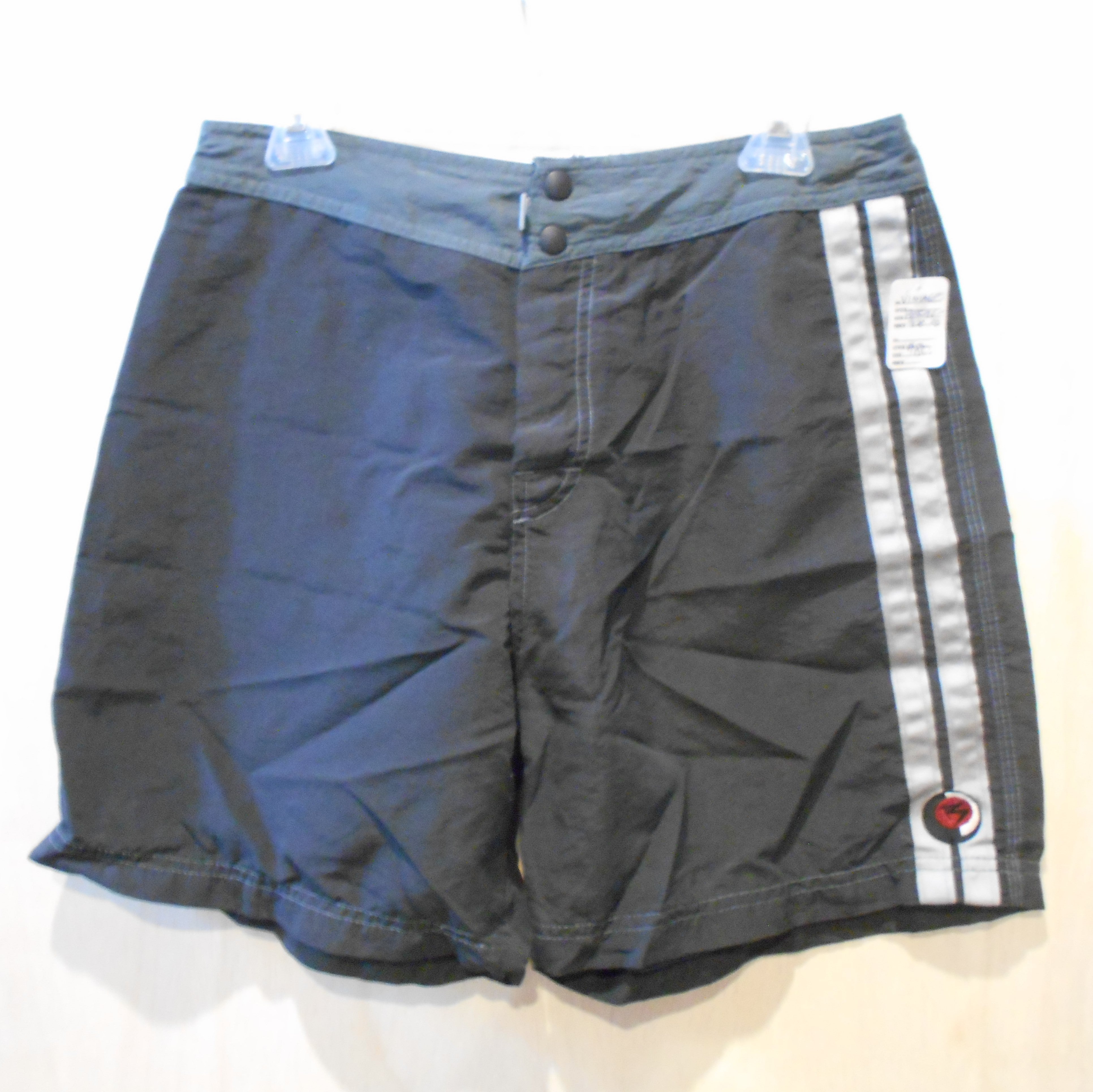 Bessell Black/ Silver Stripe Vintage Boardshorts