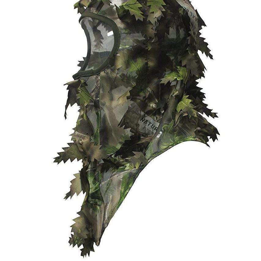 3D Leafy Hunting Face Mask Ambush Green