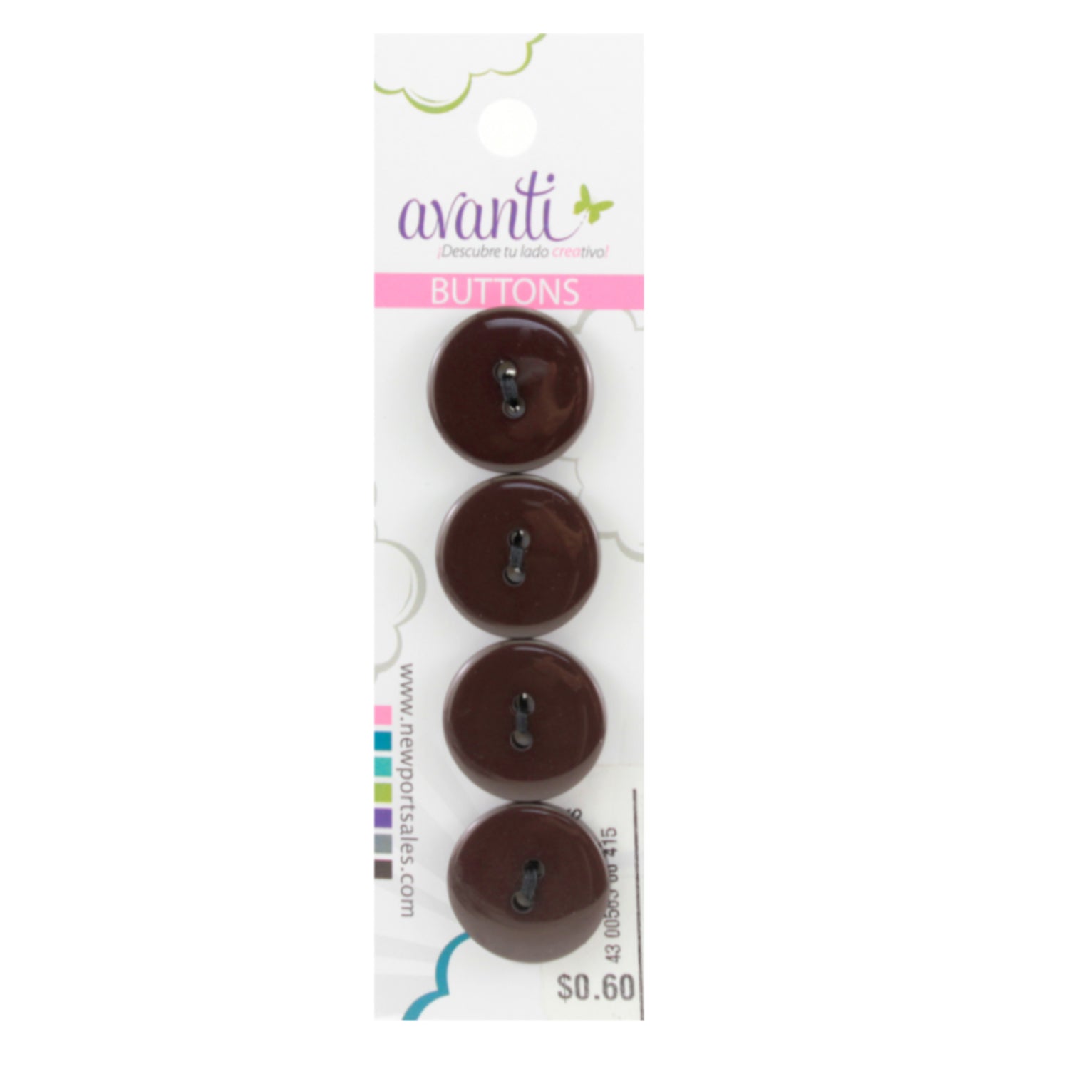 Plastic Circular Buttons, Sew-through, 36mm, 2 holes, Variety of Colors