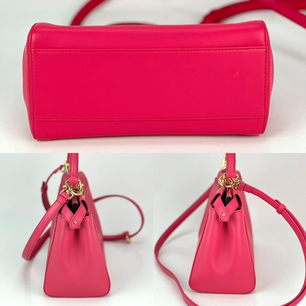 Fendi Mini Peekaboo Pink Leather Hand Shoulder Bag
