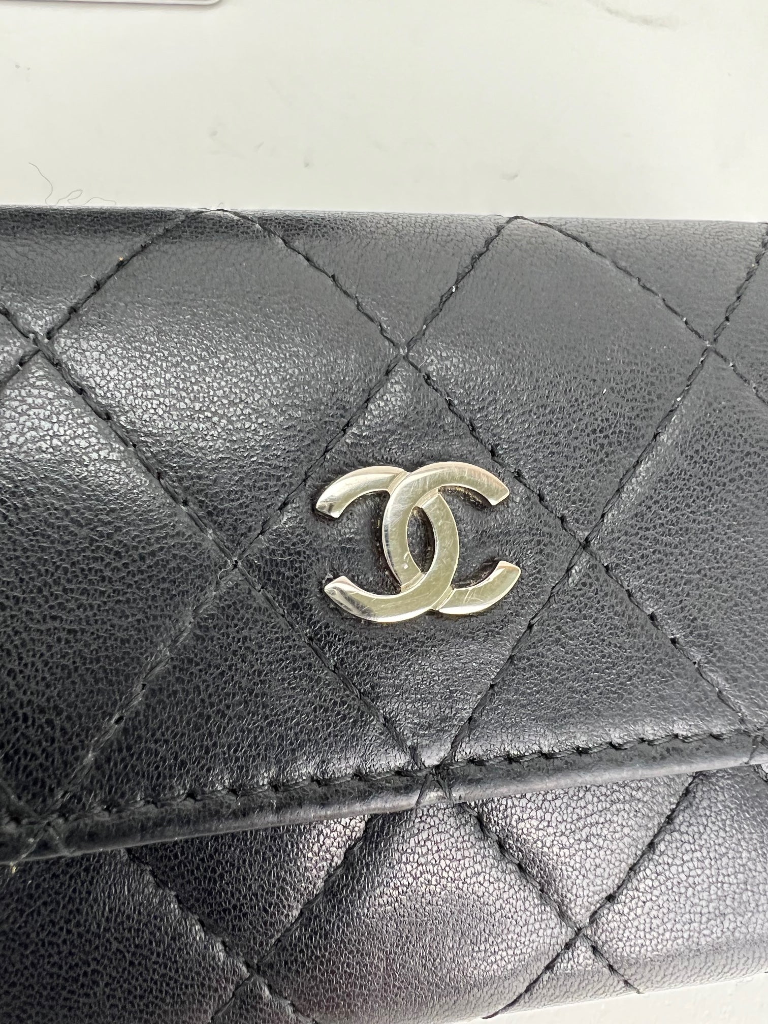 Chanel Wallet Classic Flap Quilted Black Lambskin Mini Wallet Card Holder