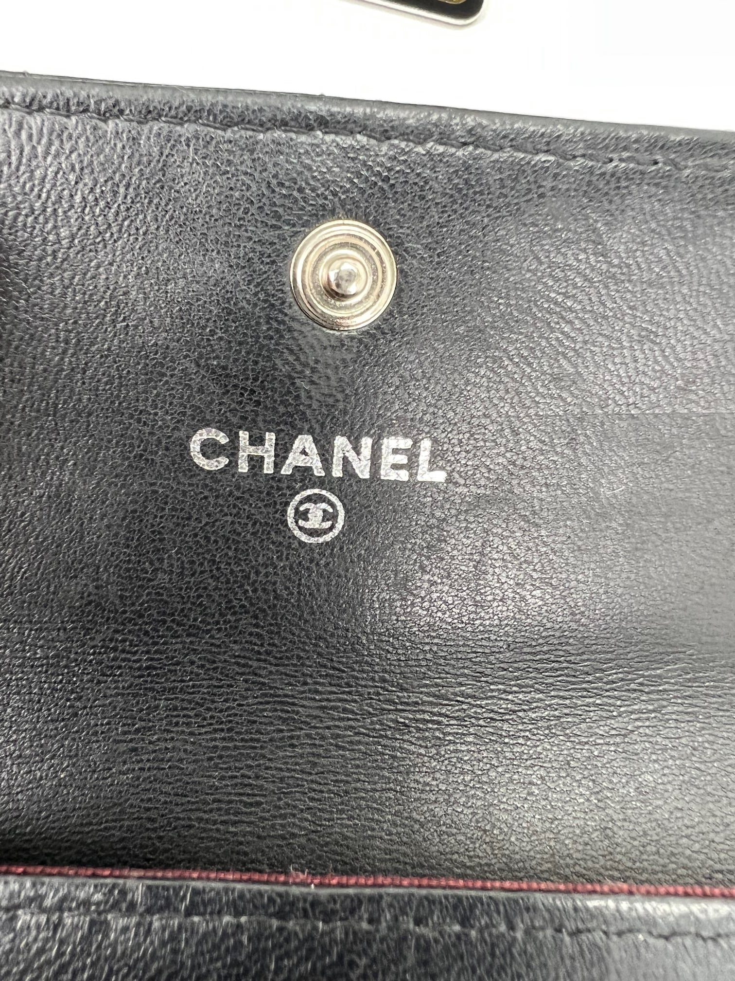 Chanel Wallet Classic Flap Quilted Black Lambskin Mini Wallet Card Holder