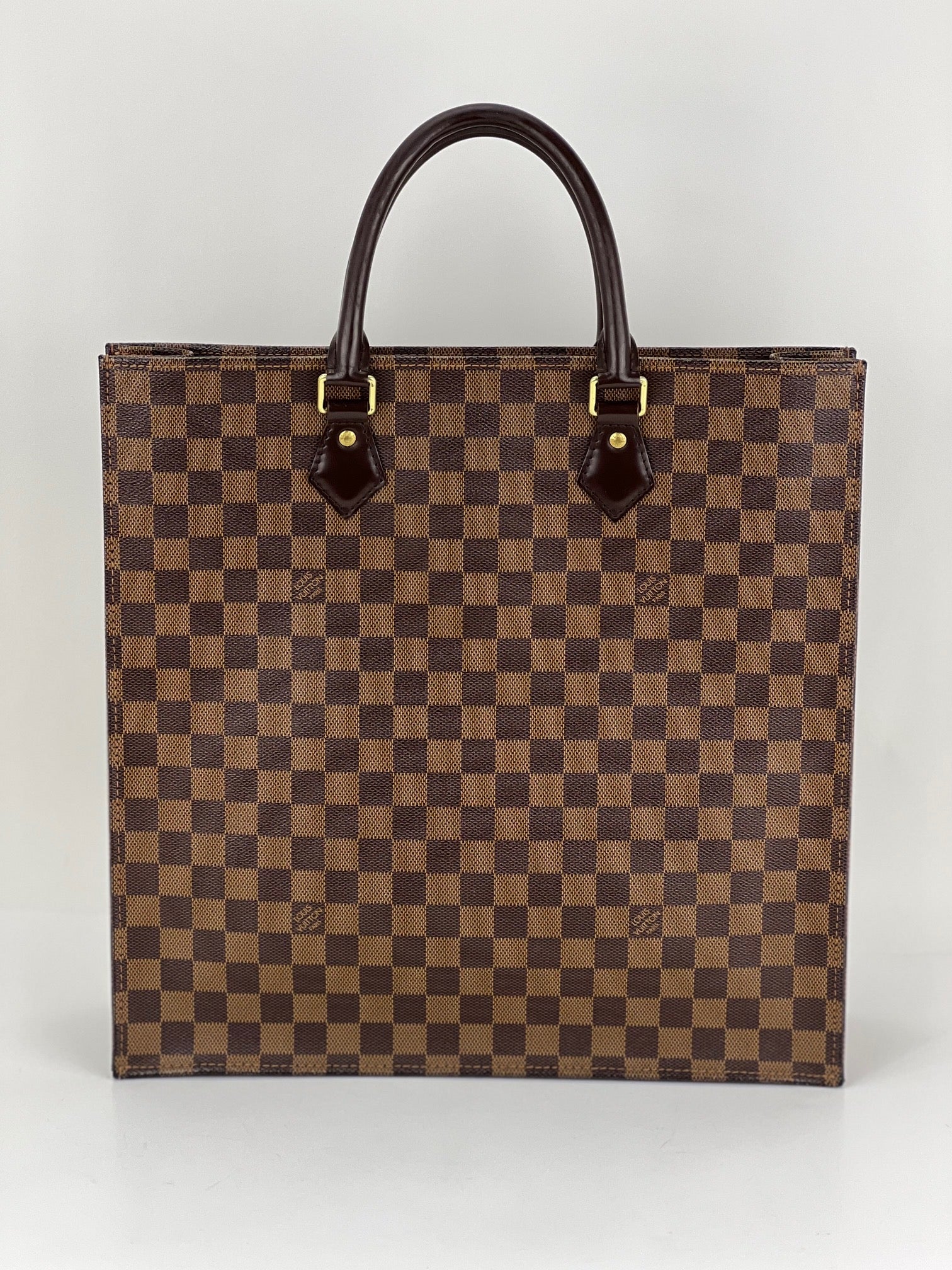 Louis Vuitton Sac Plat  Brown Damier Ebene Canvas Shopping Tote Bag