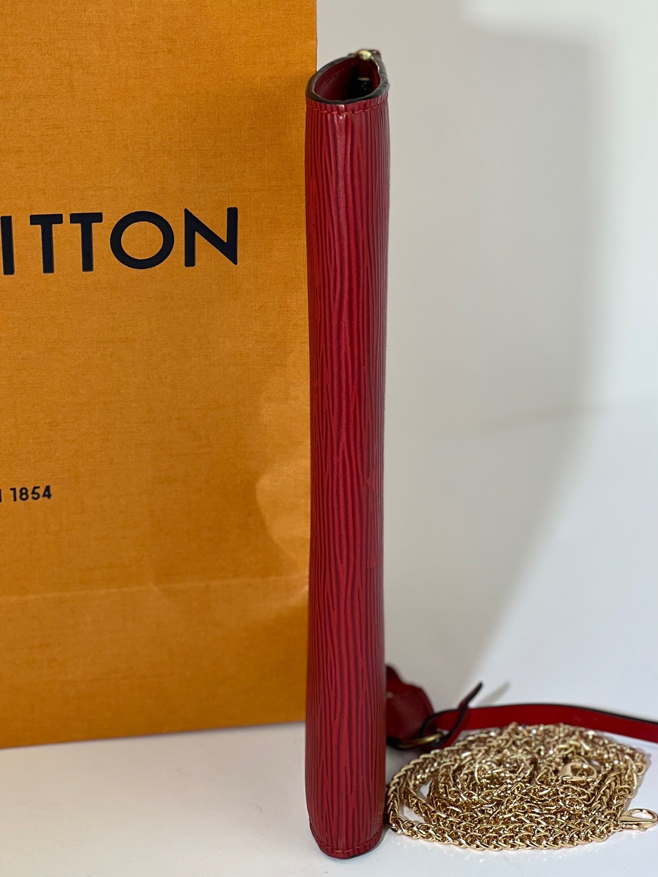 Louis Vuitton Handbag Epi 24 Pochette Accessories Red Leather Crossbody Bag Preowned