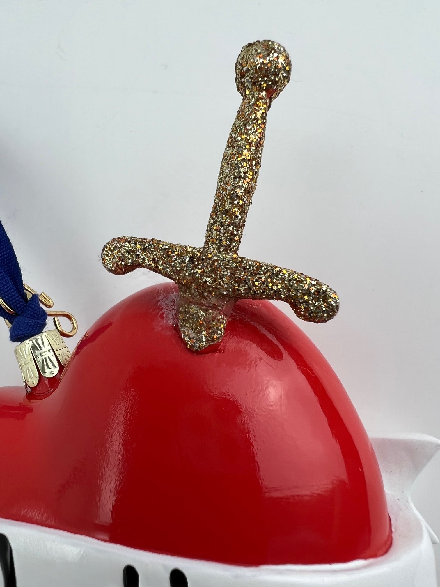 Louis Vuitton Red Heart Ornament with Gold Glitter Sword Preowned