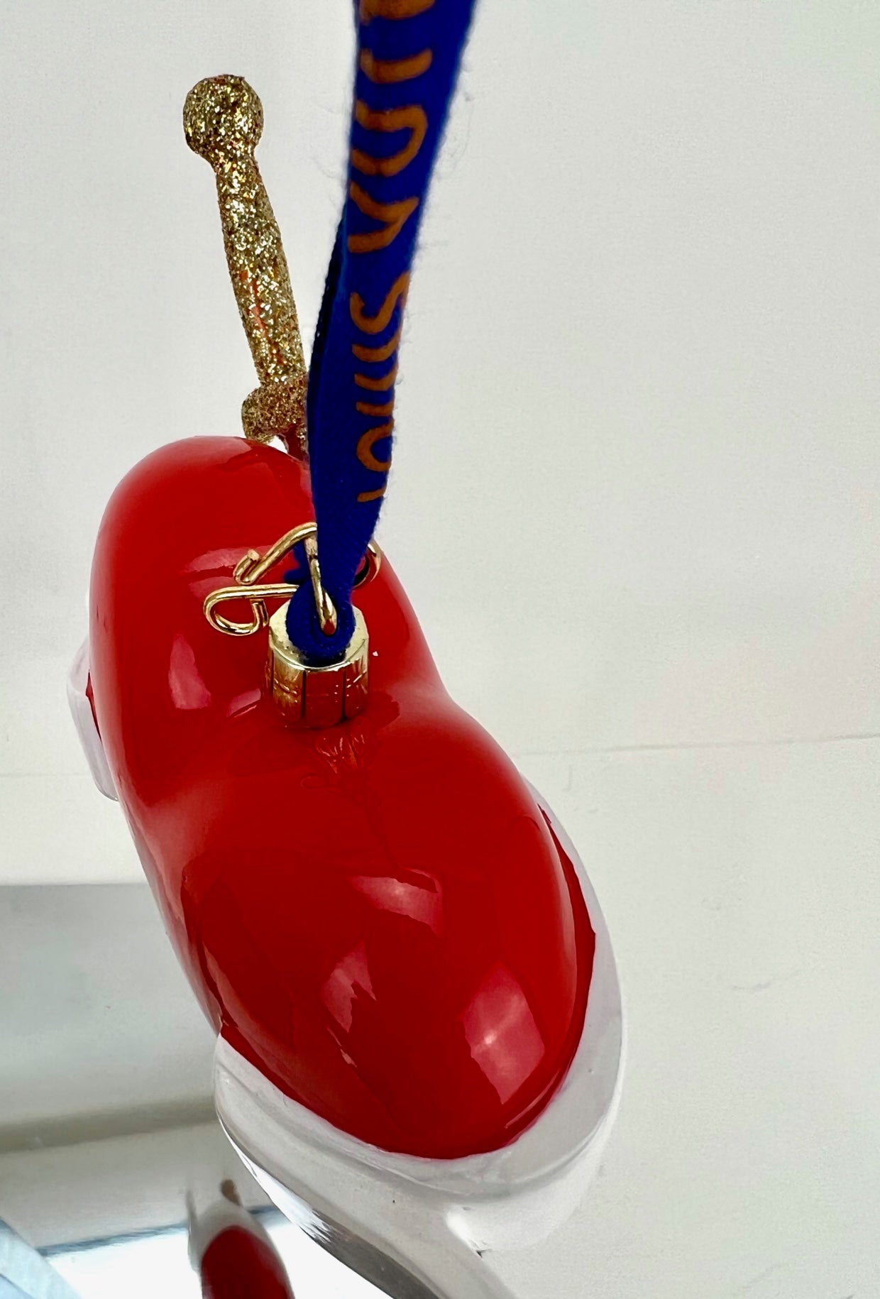 Louis Vuitton Red Heart Ornament with Gold Glitter Sword Preowned