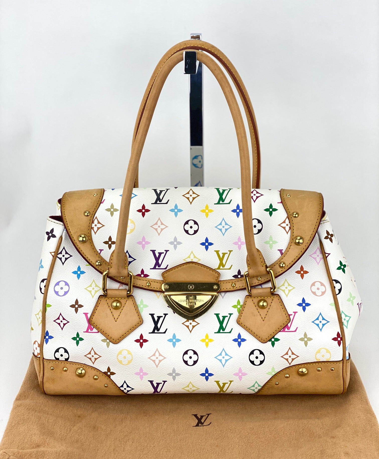 LOUIS VUITTON Beverly GM Shoulder White Monogram Multicolor Shoulder Bag preowned