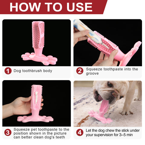 Creative Dog Toothbrush Stick Pet Rubber Teeth Cleaner Chew Toy Size M
