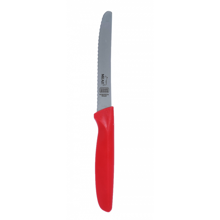 The Kosher Cook Knives - Rounded Tip, Serrated Edge (Blue/Green/Red)