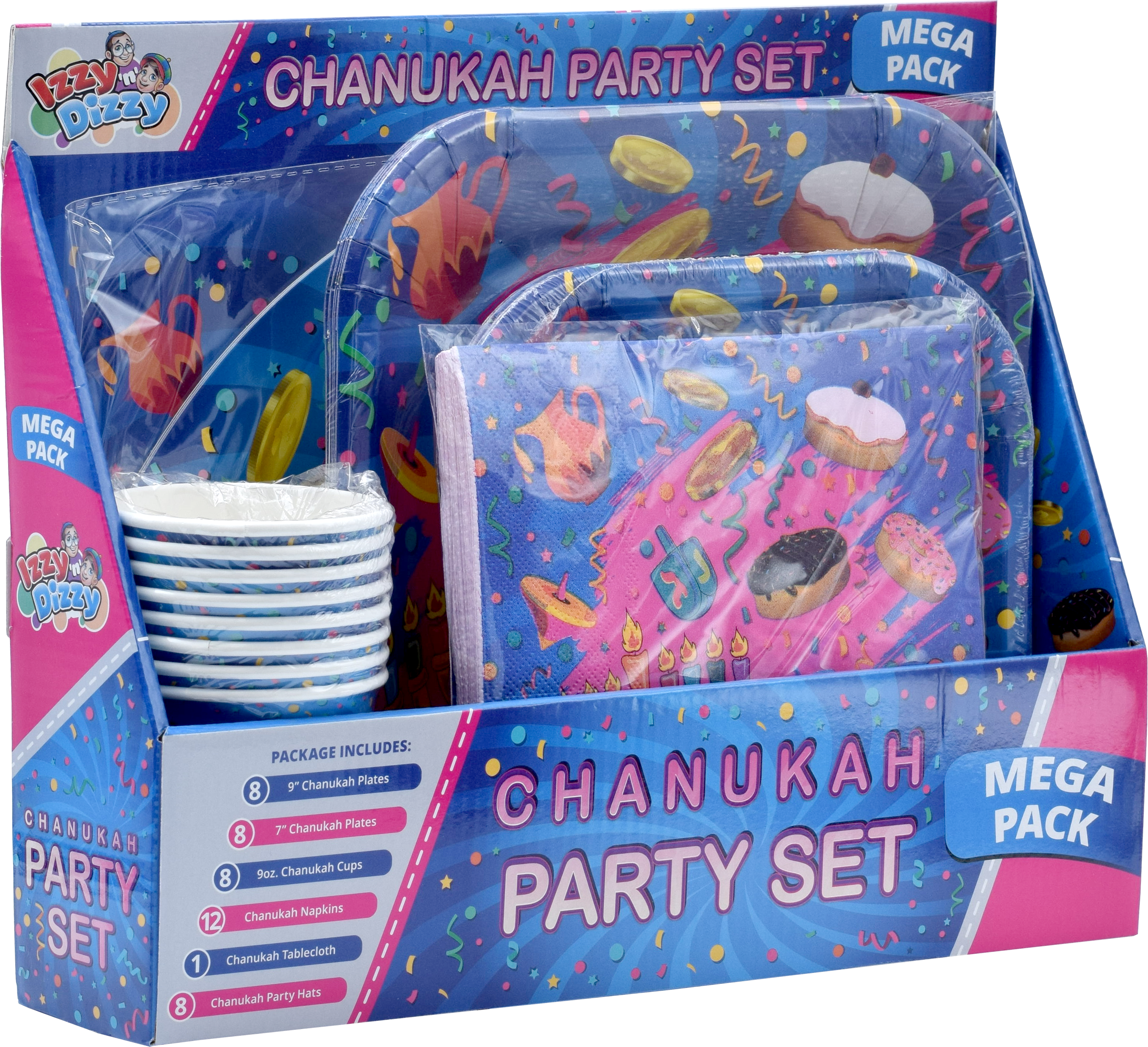 Mega Family Chanuka Party Set-Pink & Blue Set