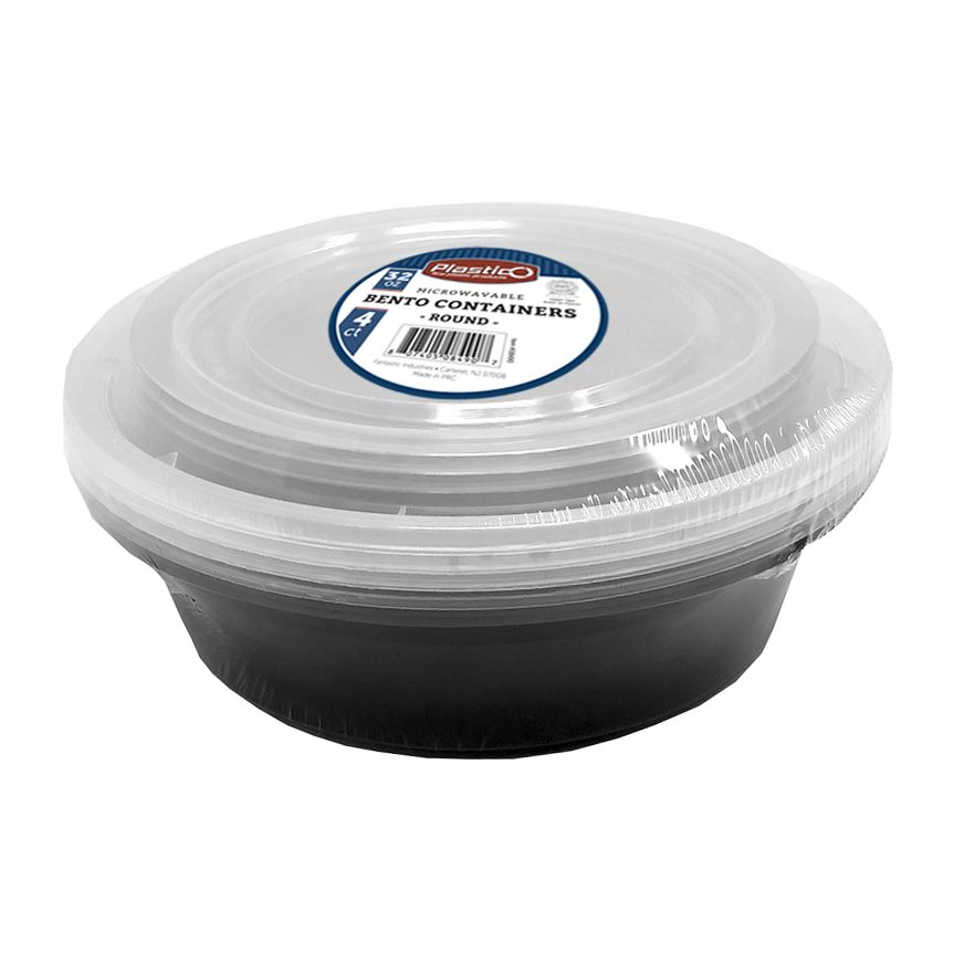 Plastico 32 oz. Round Container (4 count)