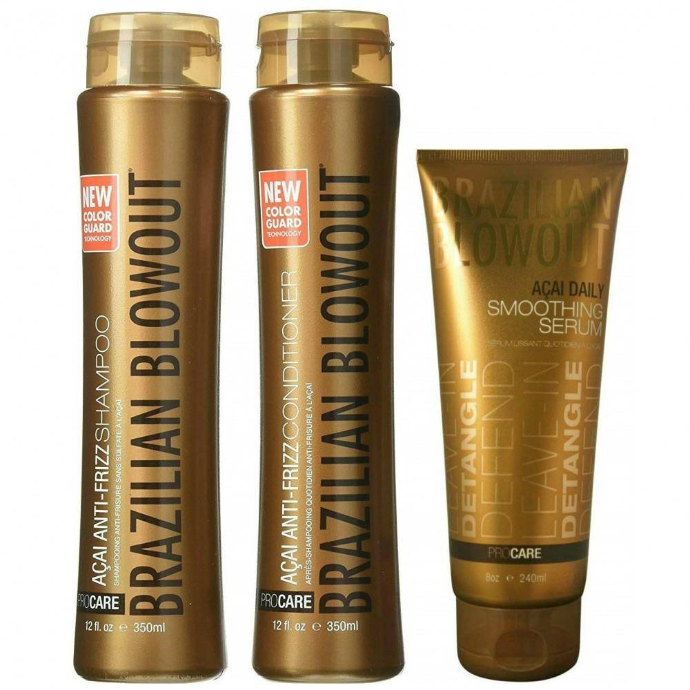 Brazilian Blowout Acai Anti Frizz Shampoo and Conditioner Duo With Serum